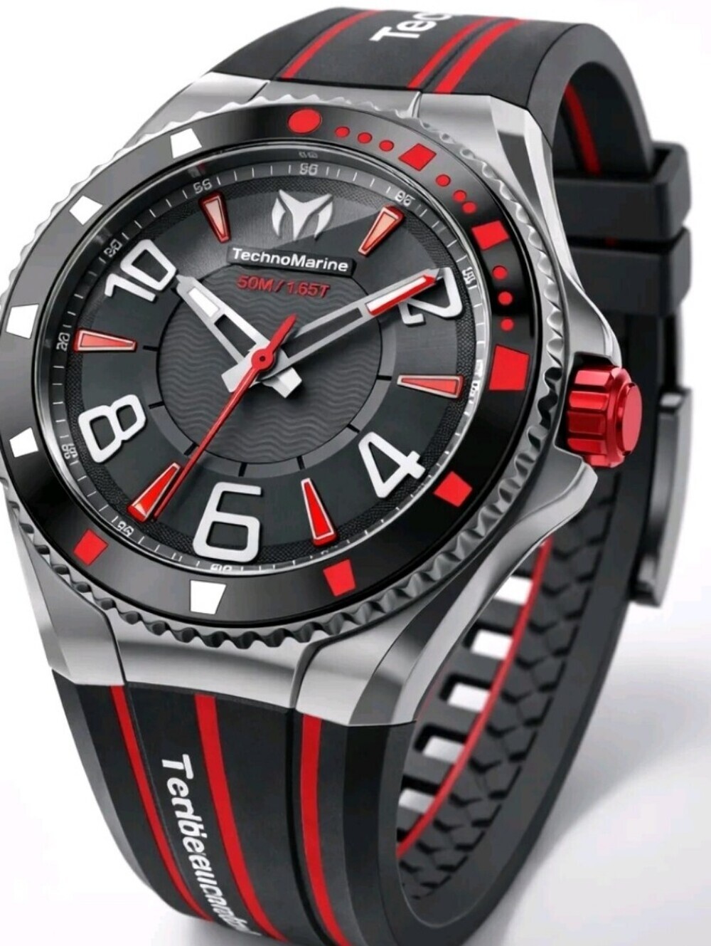NEW 🏁 TechnoMarine Racing Legends Men's Watch - 44mm. Black Red White TM-525014